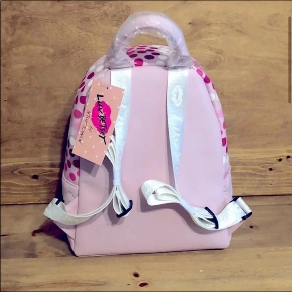 Betsey Johnson Pink Polka Dot Backpack - Picture 2 of 3